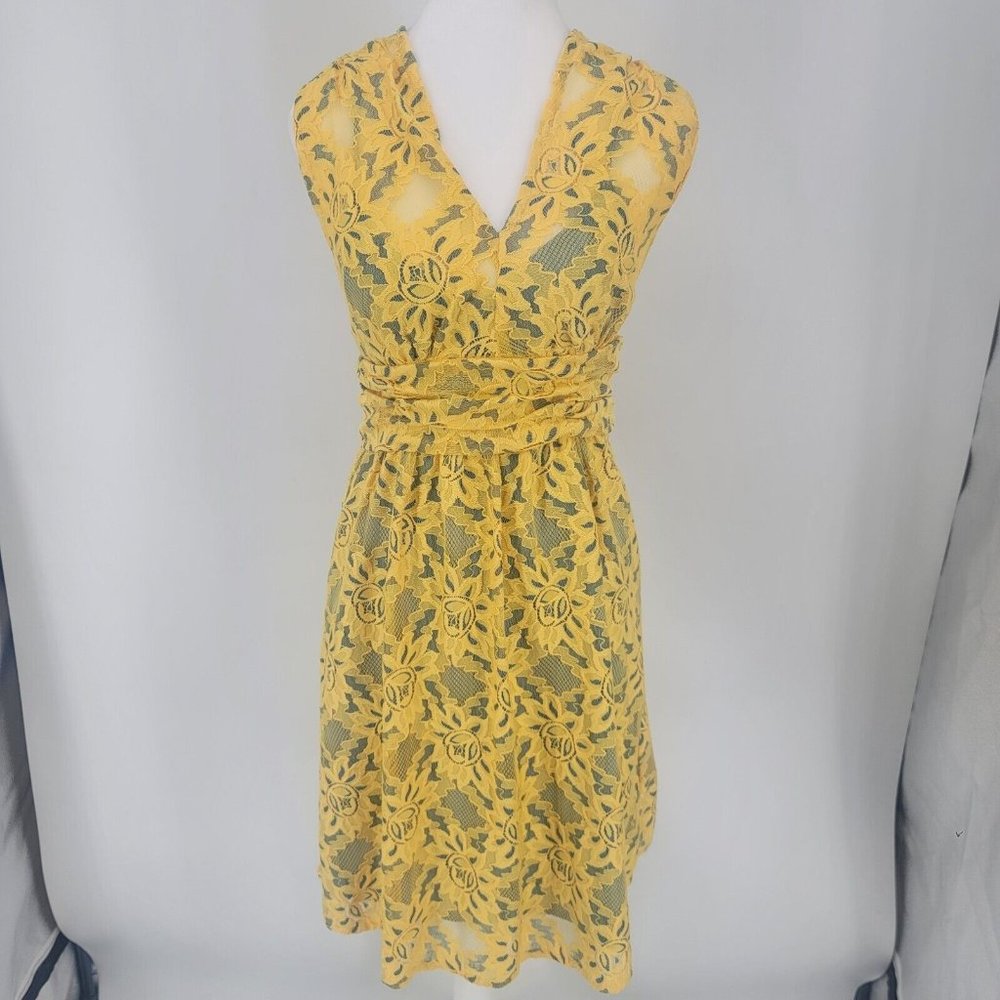 Anthropologie Plenty Tracy Reese Nikki Sleeveless Yellow Lace Dress Size 2 NEW